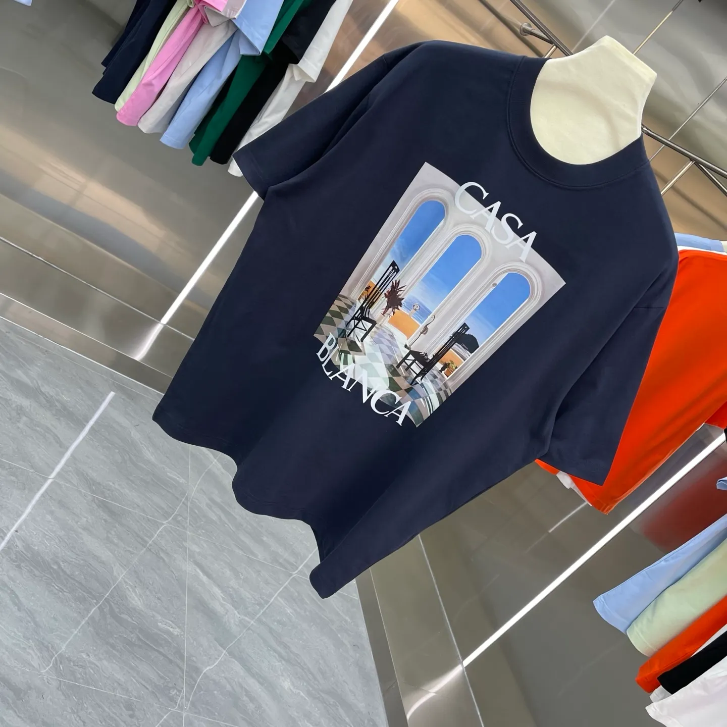 New Arrival Casablanca Classic Series T ～ ， ， 。 ， Classic ， In Stock ！ ：White Black Blue Royal Blue Orange（5 ） Size：S M L XL XXL